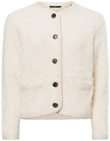 Kardigan  Kobiety Sztuczne włókno biały jednolity 44 zero