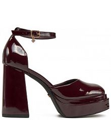 Półbuty na obcasie DeeZee bordowy