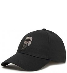 Czapka z daszkiem KARL LAGERFELD czarna damska