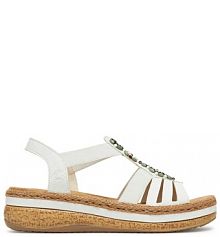 Sandały Rieker białe damskie