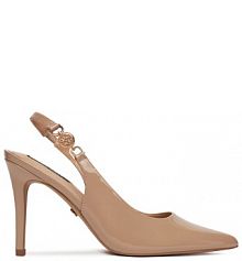 Sandały na obcasie Nine West beżowe