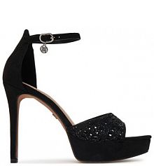 Sandały na obcasie Nine West czarne