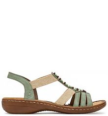 Sandały Rieker zielone damskie