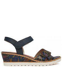 Sandały na obcasie Remonte granatowe