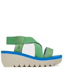 Sandały na obcasie Fly London zielone