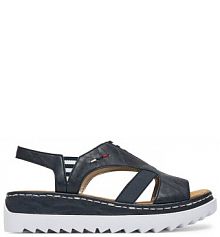 Sandały na obcasie Rieker granatowe