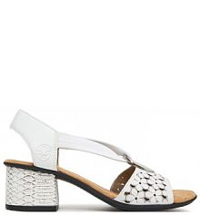 Sandały na obcasie Rieker białe