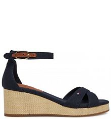 Sandały na obcasie Tommy Hilfiger granatowe