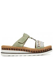 Klapki Rieker zielone damskie