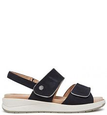 Sandały na obcasie Caprice granatowe