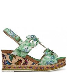 Sandały na obcasie Laura Vita zielone