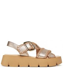 Sandały na obcasie Gabor srebrne