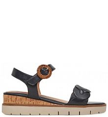 Sandały na obcasie Tamaris granatowe