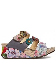 Klapki Laura Vita fioletowe damskie