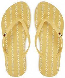 Japonki Tommy Hilfiger żółte damskie