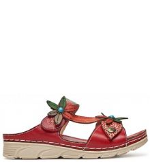 Klapki Laura Vita czerwone damskie