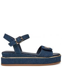 Sandały na obcasie Tommy Hilfiger granatowe