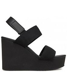 Sandały na obcasie Calvin Klein Jeans czarne