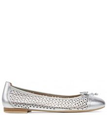 Baleriny Caprice srebrne