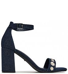 Sandały na obcasie DeeZee granatowe