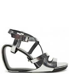 Sandały na obcasie United Nude srebrne