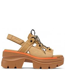 Sandały na obcasie Sorel brązowe