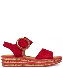 Sandały na obcasie Gabor czerwone