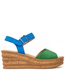 Sandały na obcasie Gabor zielone