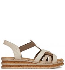 Sandały na obcasie Rieker białe