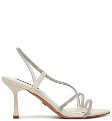 Sandały na obcasie Nine West écru