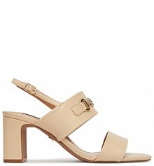 Sandały na obcasie Nine West beżowe