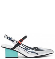 Sandały na obcasie United Nude srebrne