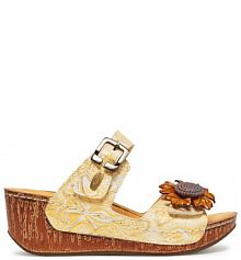 Klapki Laura Vita żółte damskie