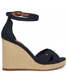 Sandały na obcasie Tommy Hilfiger granatowe