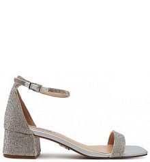 Sandały na obcasie Steve Madden srebrne