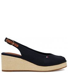 Sandały na obcasie Tommy Hilfiger granatowe