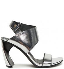 Sandały na obcasie United Nude srebrne