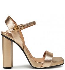 Sandały na obcasie Tommy Hilfiger złote