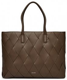 Torebka shopperka Calvin Klein brązowa