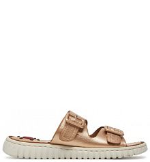 Klapki Go Soft złote damskie