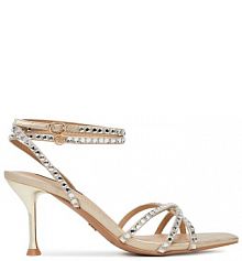 Sandały na obcasie Nine West złote