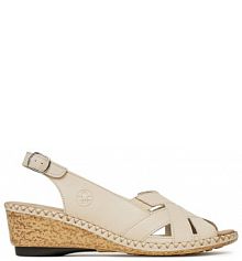 Sandały na obcasie Rieker beżowe