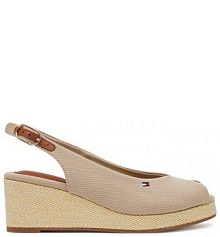 Sandały na obcasie Tommy Hilfiger beżowe