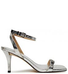Sandały na obcasie MICHAEL Michael Kors srebrne