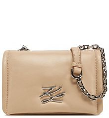 Torebka listonoszka KARL LAGERFELD beżowa