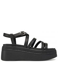 Sandały na obcasie Tommy Jeans czarne