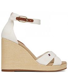 Sandały na obcasie Tommy Hilfiger écru