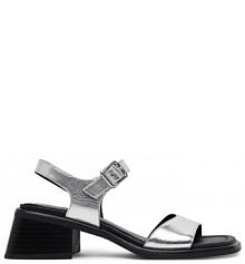 Sandały na obcasie Vagabond Shoemakers srebrne