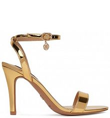 Sandały na obcasie Nine West złote
