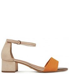 Sandały na obcasie Tamaris pomarańczowe